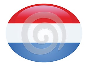 3D Round Flag of the Netherlands