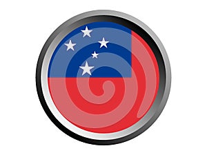 3D Round Flag of Samoa