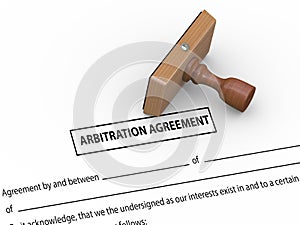 3d rubber stamp arbitration agreement photo