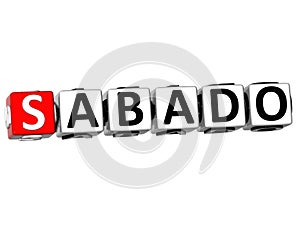 3D Sabado Block Text on white background photo
