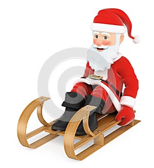 3D Santa Claus sleigh riding photo