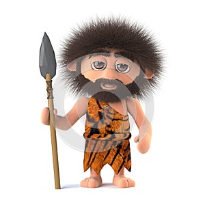 3d Savage caveman with spear photo