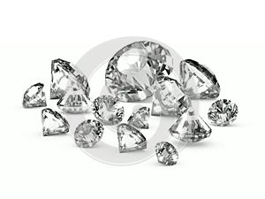 3d Scattered diamonds photo