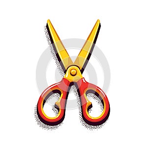 3D scissors icon isolated on a white background