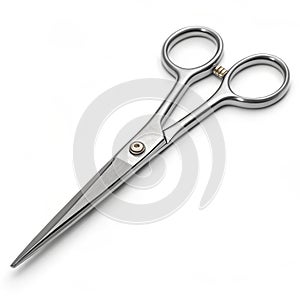 3D scissors icon isolated on white background photo