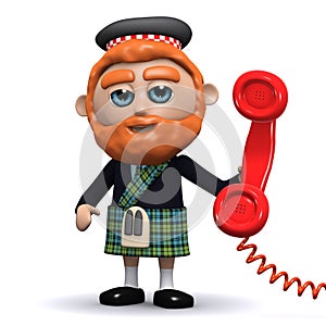 3d Scotsman answers the phone photo