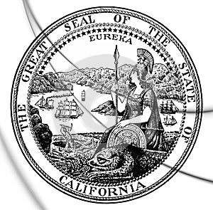 3D Seal of California 1928, USA. photo