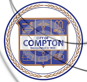 3D Seal of Compton California, USA. photo