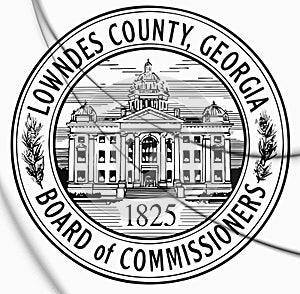 3D Seal of Lowndes County Georgia, USA. photo