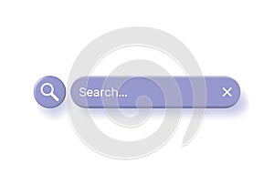 3D Search Bar Blank Isolated.