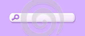 3d search bar. 3d search bar icon. Button for web site, internet, address and link. Design for website, computer and browser.