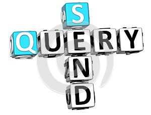 3D Send Query Crossword on white background