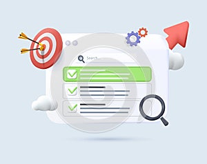 3D SEO optimization promotion. Web browser for digital marketing. Website analytics strategy innovation research.