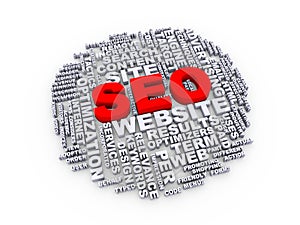 3d seo wordcloud tags