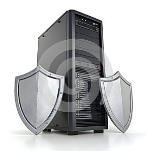 3D server protection isolated on white background