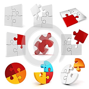 3d set of puzzle pieces