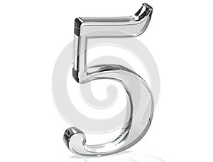 3D Set Silver Number on white background