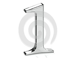 3D Set Silver Number on white background photo