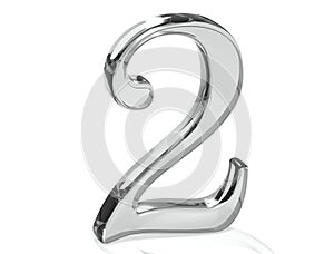 3D Set Silver Number on white background
