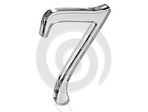 3D Set Silver Number on white background