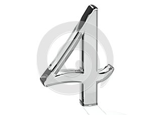 3D Set Silver Number on white background