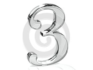3D Set Silver Number on white background photo