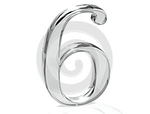 3D Set Silver Number on white background photo