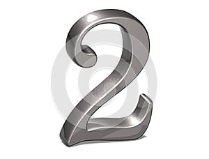 3D Set Silver Number on white background