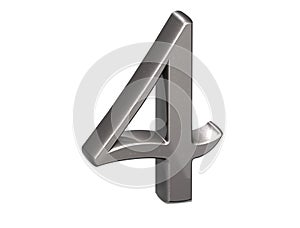 3D Set Silver Number on white background