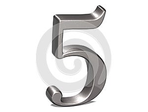3D Set Silver Number on white background