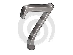 3D Set Silver Number on white background