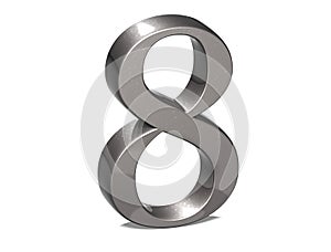 3D Set Silver Number on white background