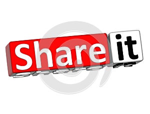 3D Share it over white background