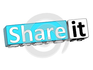 3D Share it over white background