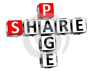 3D Share Page Crossword on white background
