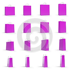 3D Shopping Bags Various Proportions and Views set photo