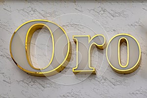 3d Sign Oro Gold photo