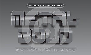 3D Silver Metal Bold Text Effect, Editable Text Effect