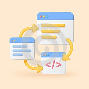 3D Sitemap Diagram with Web Windows
