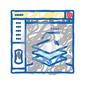 3d slicing software icon doodle illustration