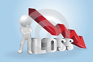 3d Small People - loss graph symbol