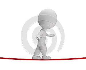 3d small people - on the rope