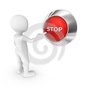 3d small people. Stop button.
