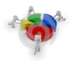 3d small people - teamwork statistics