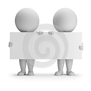 3d small people - two keep an empty board