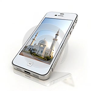 3D smartphone icon isolated on transparent background