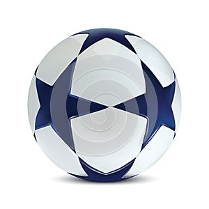 Tridimensional balón de fútbol.balón de fútbol azul estrellas en blanco 