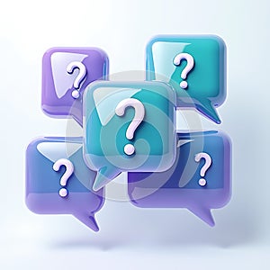 3d Social Media Ask Question Chat
