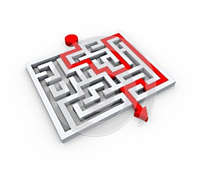 3d solved puzzle labyrinth maze