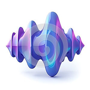 3D Sound waves icon isolated on a white background photo
